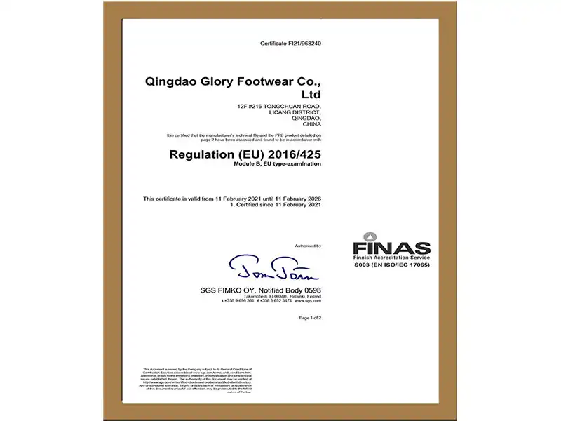 safety shoes certification