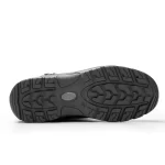 Black Embossed Leather Zip up Steel Toe Boots