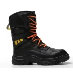 black leather fire safety shoes